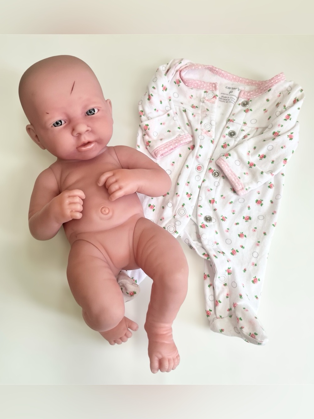 Berenguer Anatomically Realistic La Newborn Gray Eyes Vinyl Lifelike Baby Doll